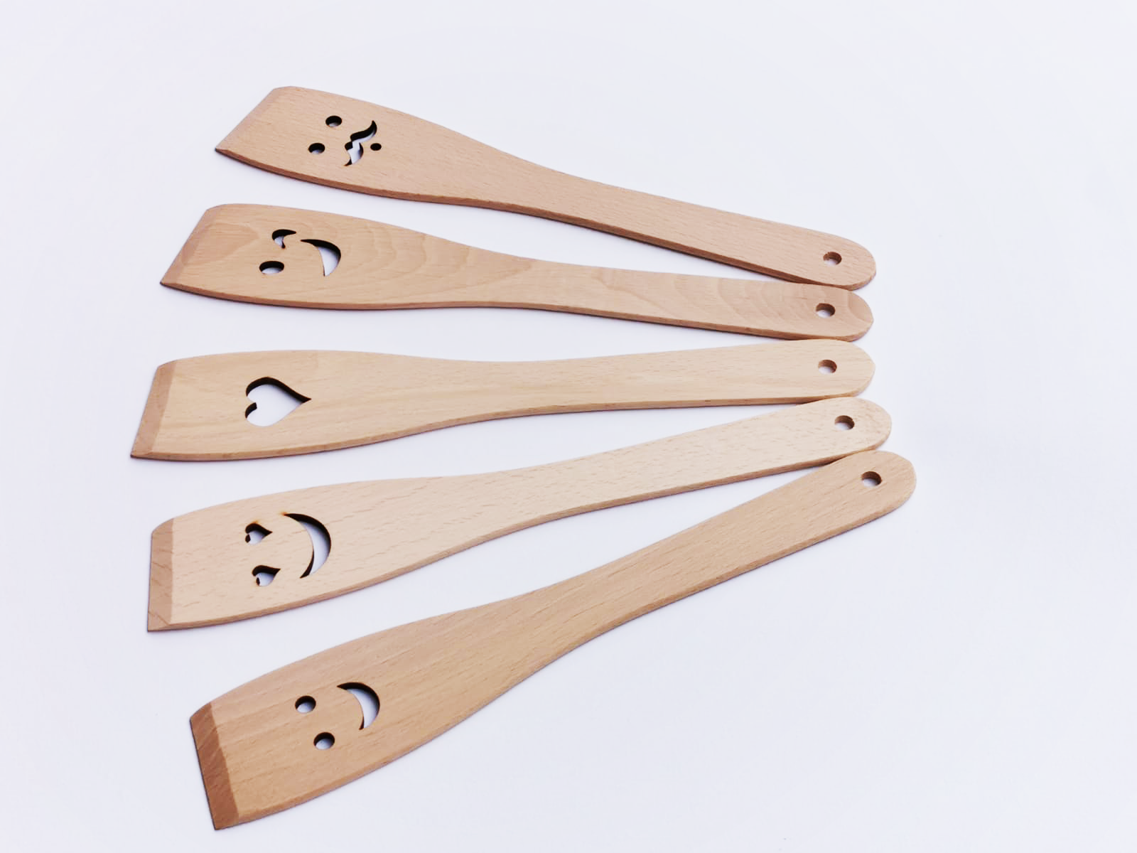 5 PCS of Wooden Spatulas, Wooden Slotted Spatula for Stirring, Mixing, Serving (5Pcs) Wood Kitchen Tools for Everyday Use, Quality Cook Gift for Home, Beech Wood Kitchen Cooking Utensils,
