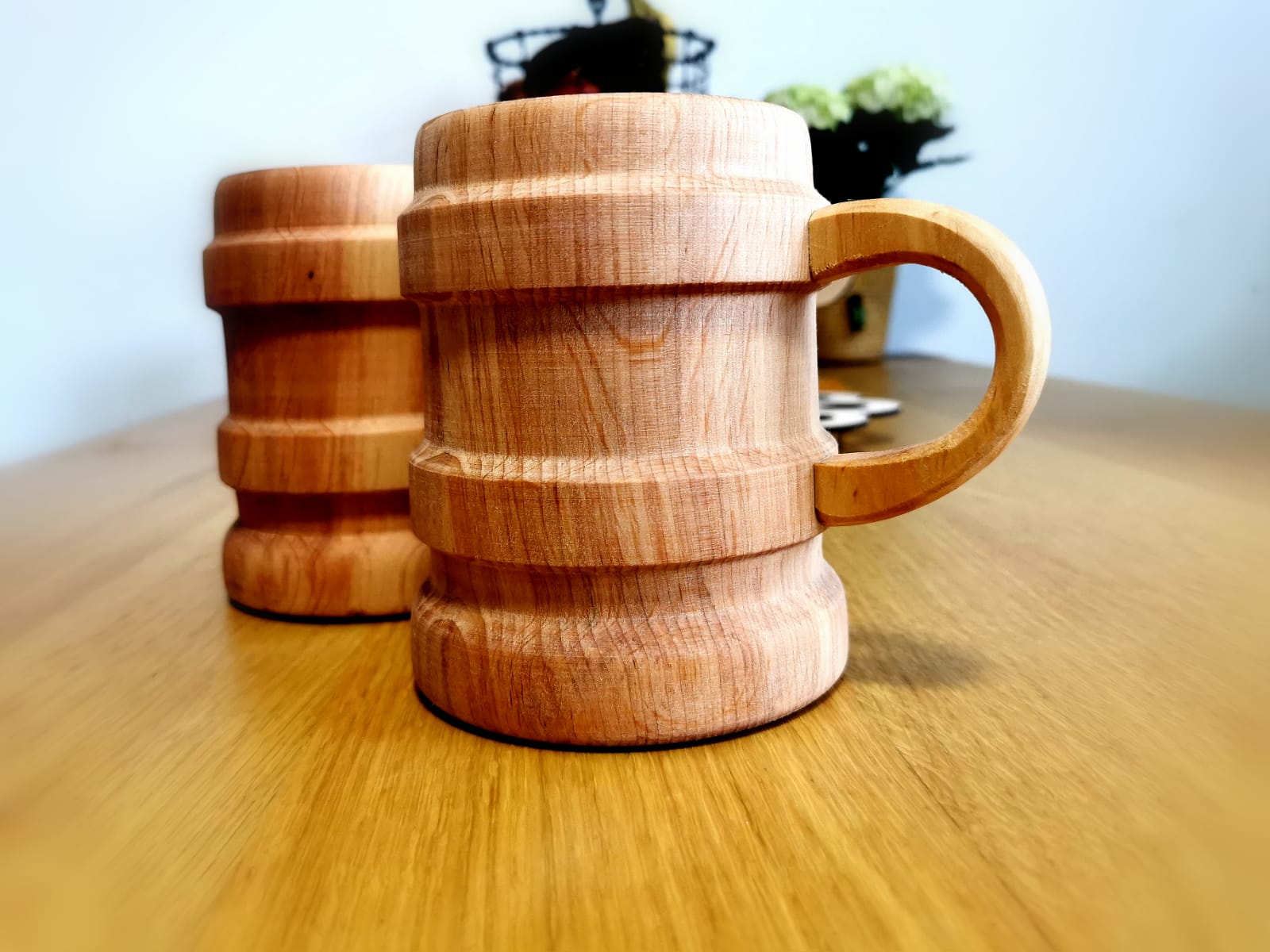 Wooden Beer mug Wooden Beer Fest Mug, Vintage Style Mug, Rustic Beer Mug Wooden Beer Mugs, Top Grade Natural Handmade Drink ware with Handle for Drinking Tea Coffee Wine Beer Hot Drinks for Men/Women