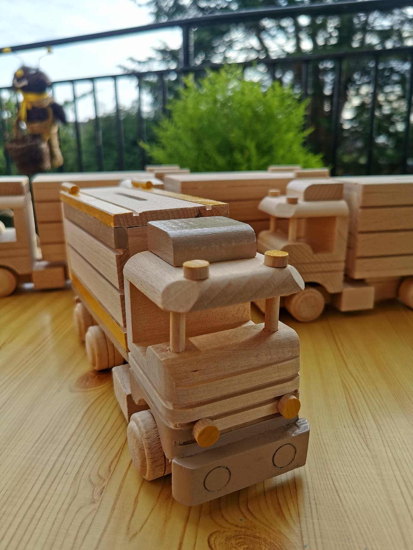 Wooden Truck Toy with piggy bank - Kids Toy Truck Handmade - Push and Play Toy Wooden Toys Kids - Start Saving Money with this Truck Personalized Wood Toy Car, Personalized Toy Gift, Baby Shower Gift